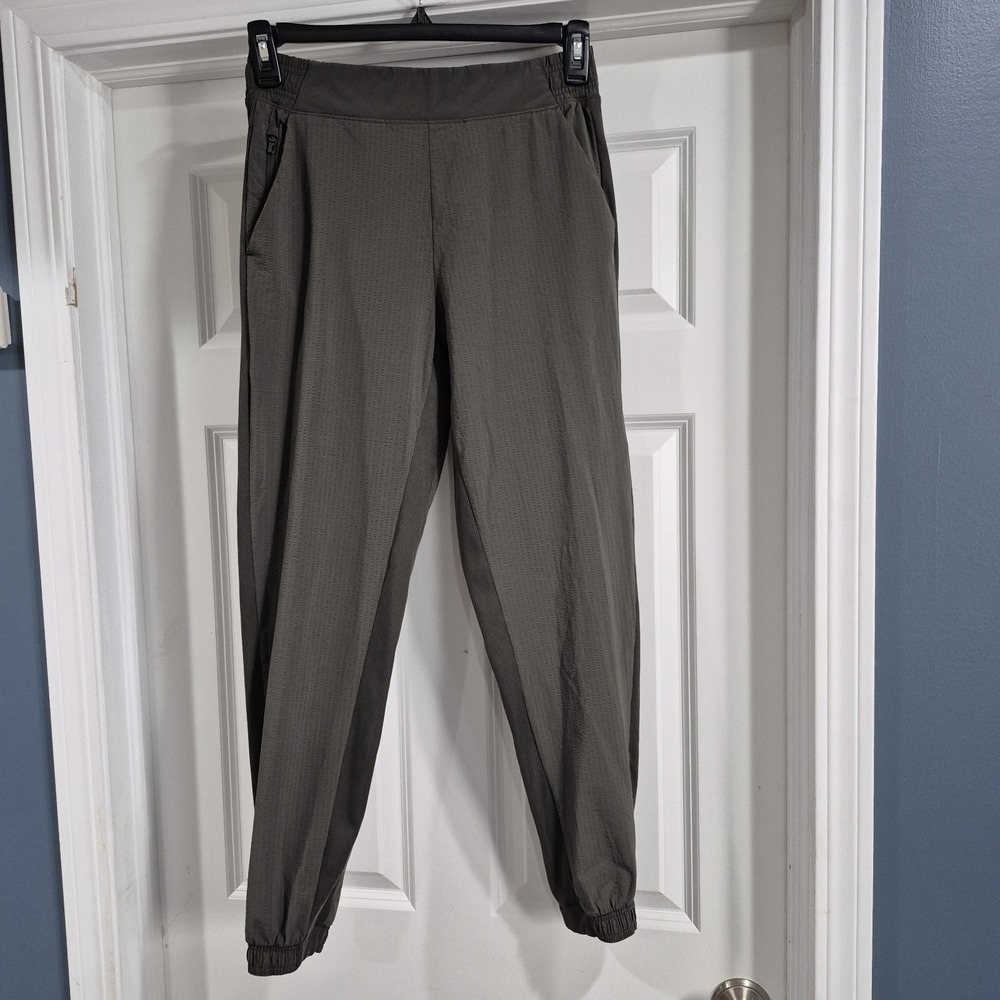 Athleta Pants Womens 6 Green Brooklyn Textured Jogger Commute Travel Office